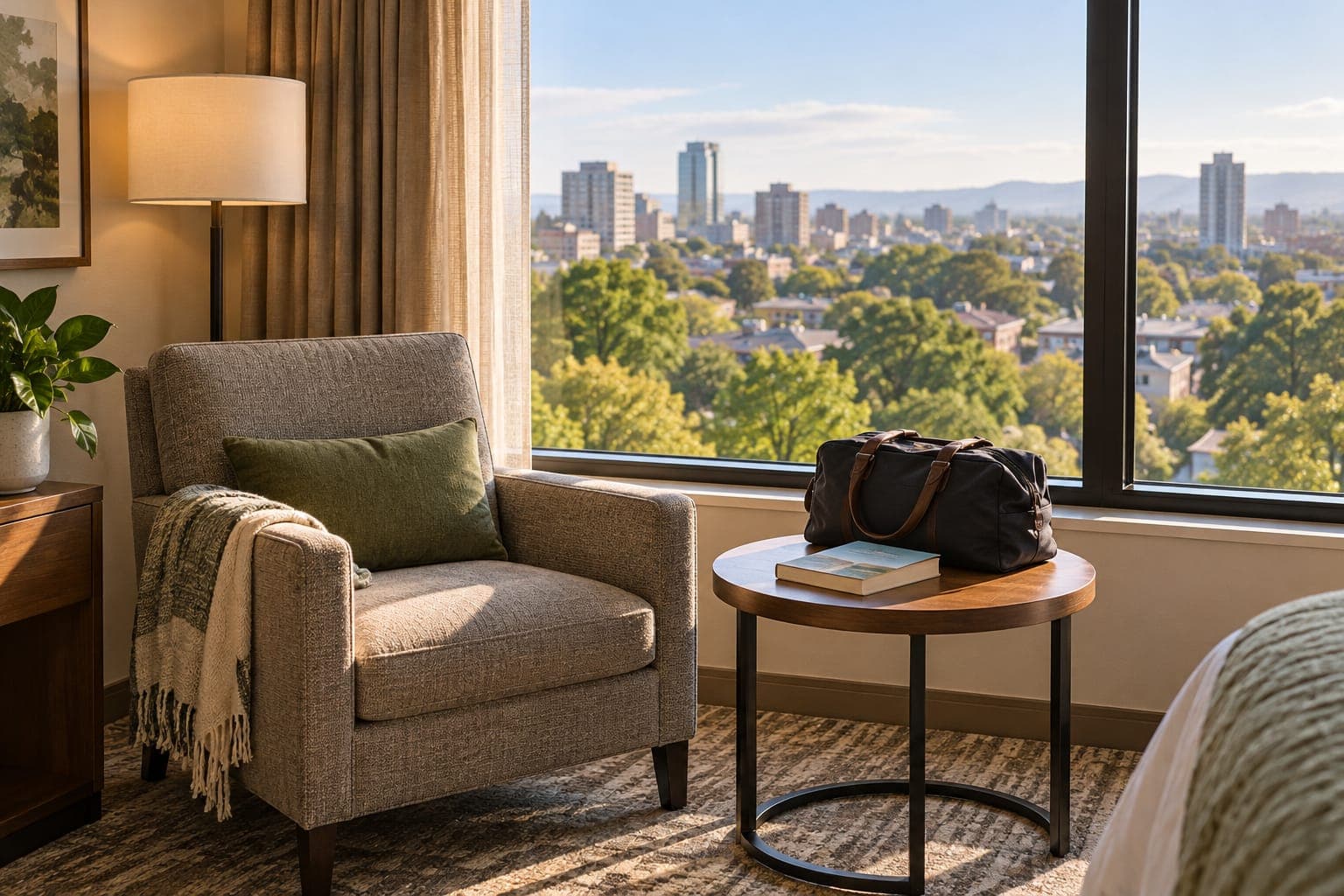 Illustrative image of a quiet hotel sitting area
